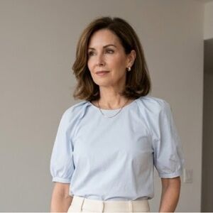 Who What Wear Light Gray Blouse